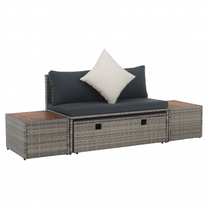 Kerti rattan szett. szürke/természetes/krémszínű. DEBRA Kerti rattan szett. szürke/természetes/krémszínű. DEBRA