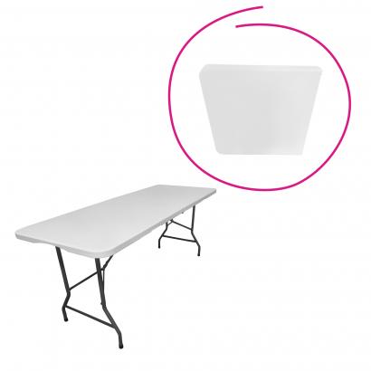 Kerti osszecsukható asztal. 180x70 cm. fehér/szürke. MAHAL TYP 2