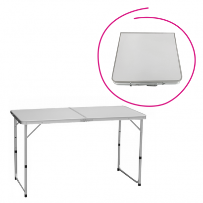 Összecsukható kempingasztal. 120 cm. alumínium/MDF. KEPI TYP 1