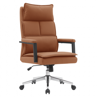 Irodai szék. barna camel ekobőr/króm. KAHIL