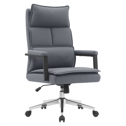 Irodai szék. szürke ekobőr/króm. KAHIL