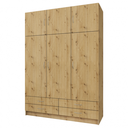 Ruhásszekrény. háromajtós. artisan tolgy. GERI NEW Ruhásszekrény. háromajtós. artisan tolgy. GERI NEW