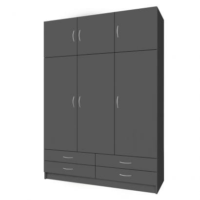 Ruhásszekrény. háromajtós. grafit. GERI NEW Ruhásszekrény. háromajtós. grafit. GERI NEW