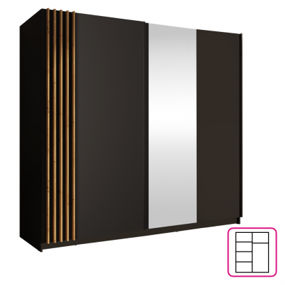 Szekrény. 2D-200. fekete/artisan tolgy. BAJADERO TYP 2 Szekrény. 2D-200. fekete/artisan tolgy. BAJADERO TYP 2