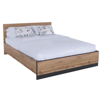 Ágy. 160x200. wotan tolgy/fekete. AMONI