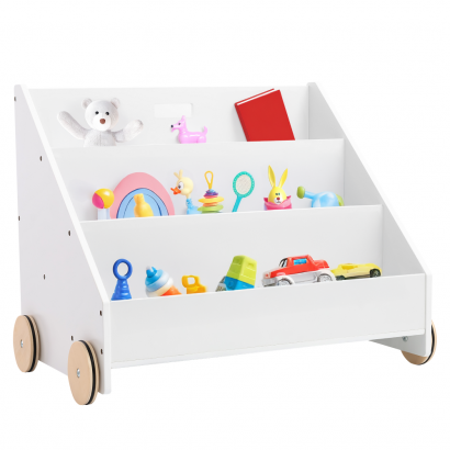 Gyerek konyvespolc kerekekkel. fehér. BERUS