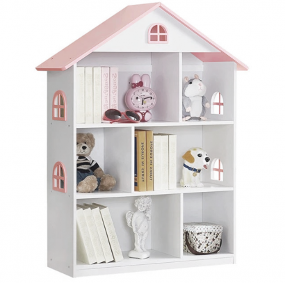 Gyerek konyvespolc. fehér/rózsaszín. MAISON TYP 1