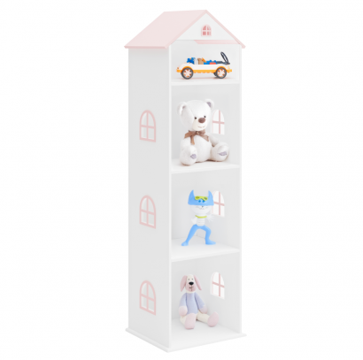 Gyerek konyvespolc. fehér/rózsaszín. MAISON TYP 2