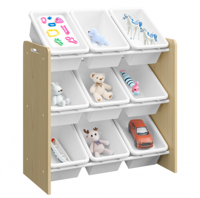 Rendszerező/játéktároló polc. természetes/fehér. BOIS