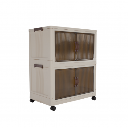 Összecsukható szekrény. fehér/barna. műanyag. POSA TYP 1