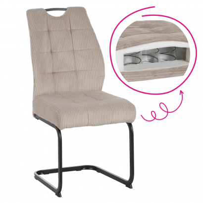 Étkezőszék. barnásszürke Taupe/fekete. KELMA