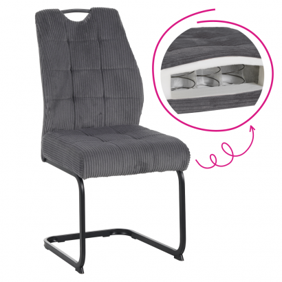 Étkezőszék. szürke/fekete. KELMA