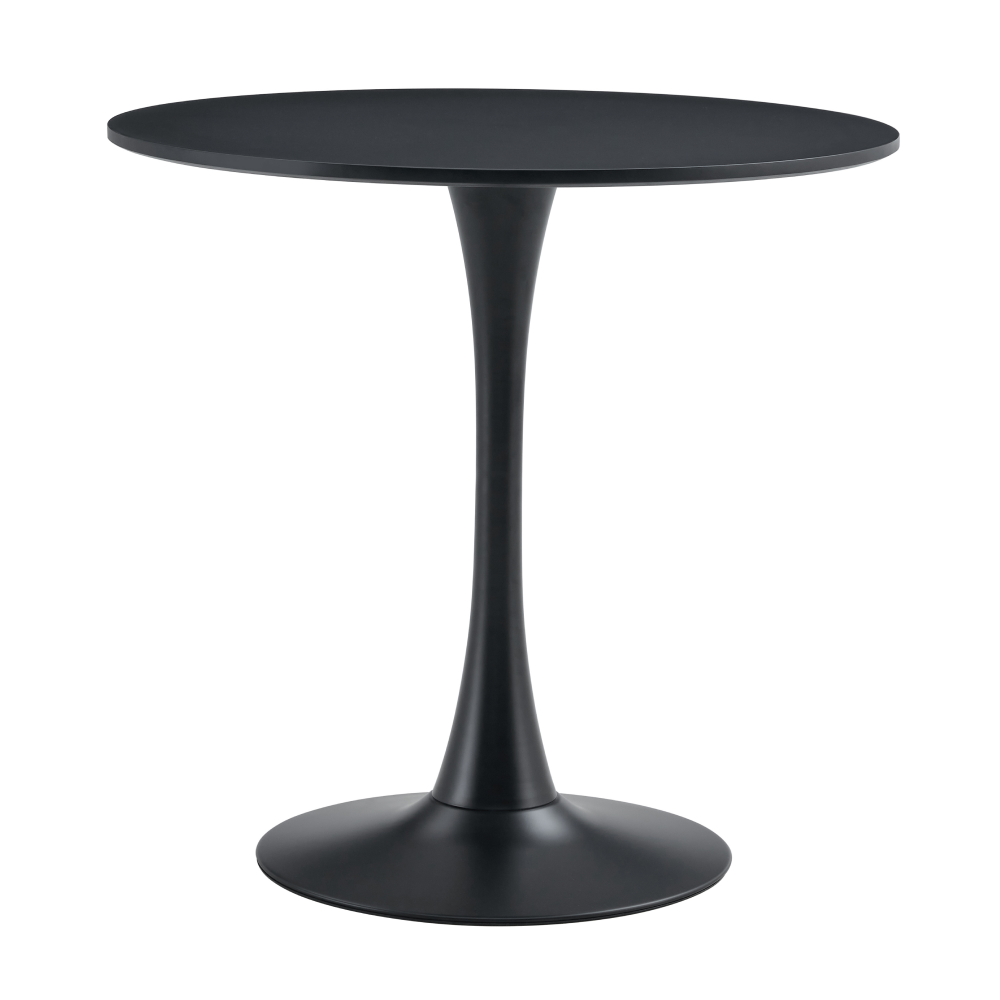 Étkezőasztal. fekete. átmérő 80 cm. REVENTON NEW