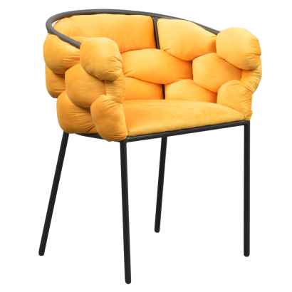 Étkezőszék. sárga Velvet szovet/fekete. DOROTA