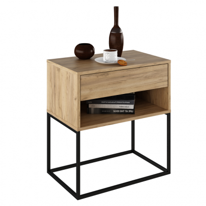 Éjjeliszekrény/kisasztal. artisan tolgy/fekete. ARTI TYP 2