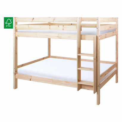 Emeletes ágy biztonsági akadállyal. 90x200. lucfenyő. BENY