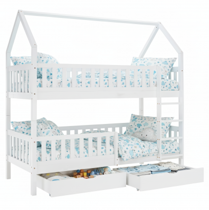 Montessori emeletes ágy. fehér. VENITA TYP 2