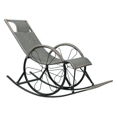 Hintaszék. rattan/fém. szürke. ROKIN