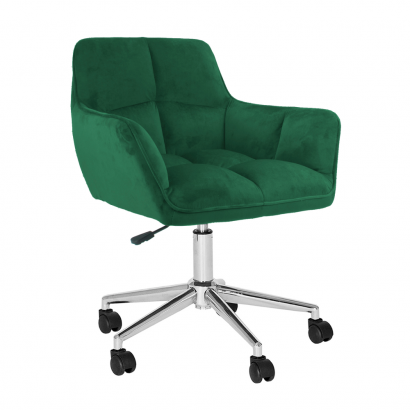 Irodai szék. smaragd selymes szovet/króm. HAGRID NEW