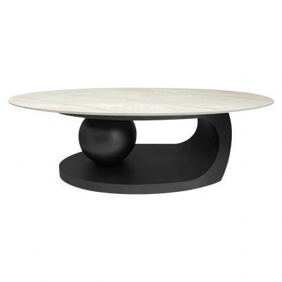 Dohányzóasztal. márvány imitáció/fekete. AXEN