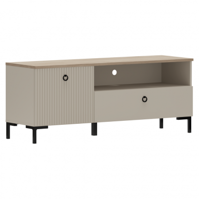 TV-állvány. szürkésbarna Taupe/silverjack tolgy. DOMCA 1K1S