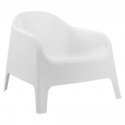 Rakásolható fotel. fehér. műanyag. SOKRA NEW