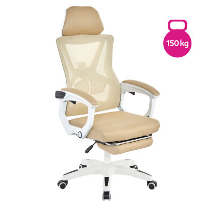 Irodai szék. bézs/fehér. teherbírás 150 kg. MALVIN