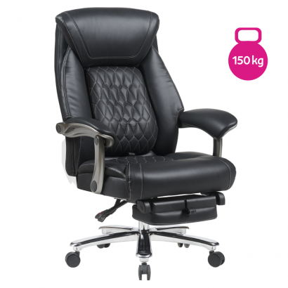 Irodai szék. fekete ekobőr/króm. teherbírás 150 kg. URIEN