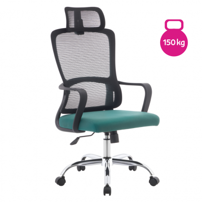 Irodai szék. fekete/zold/króm. teherbírás 150 kg. RANDY