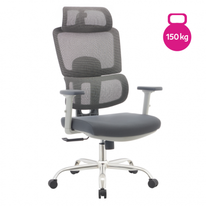 Irodai szék. szürke/króm. teherbírás 150 kg. BYRON