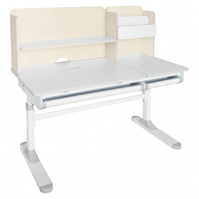 Novekvő íróasztal. natúr/fehér. LEDIN