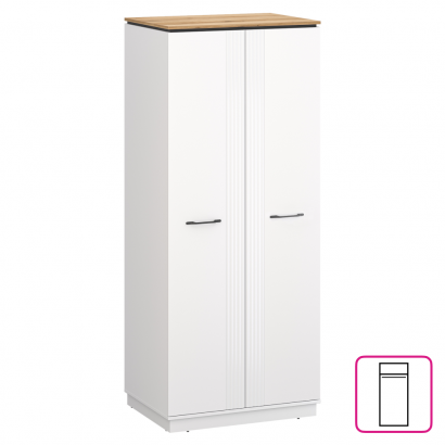Szekrény. fehér/evoke tolgy. VELIS 2D