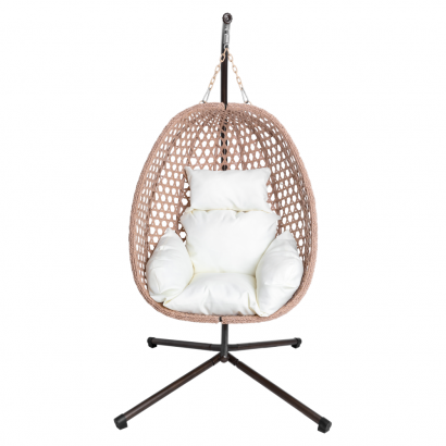 Függőfotel. osszecsukható. rézszínű/bézs/krém. SANAN