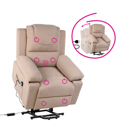 Masszázsfunkciós. donthető fotel fűtéssel. barna. LIFTELO