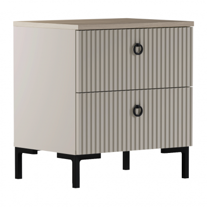 Éjjeliszekrény. szürkésbarna Taupe/silverjack tolgy. DOMCA 2S