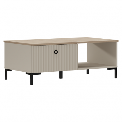 Dohányzóasztal. szürkésbarna Taupe/silverjack tolgy. DOMCA 1S