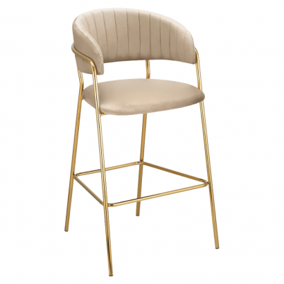 Design bárszék. bézs Velvet szovet/gold króm arany. DASMIN NEW TYP 2