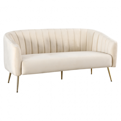 Design 3-as ülés kanapé. bézs Velvet szovet/gold króm-arany. BAGY