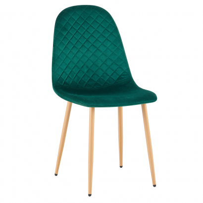 Szék. smaragd Velvet szovet/bükk. LEGA 2 NEW