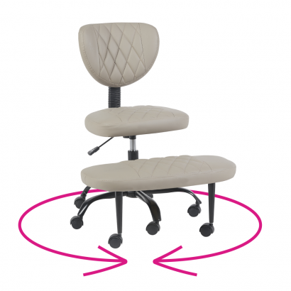 Ergonomikus térdeplőszék. szürkésbarna Taupe ekobőr/fekete. SAMER