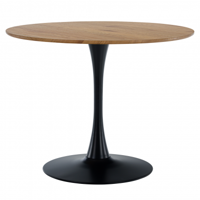 Étkezőasztal. tolgy/fekete. átmérő 110 cm. REVENTON NEW