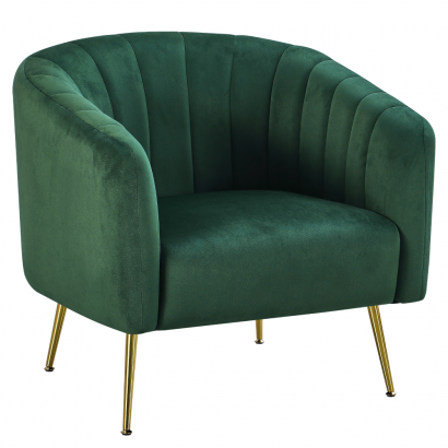 Design fotel. sotétzold Velvet szovet/gold króm-arany. BAGY