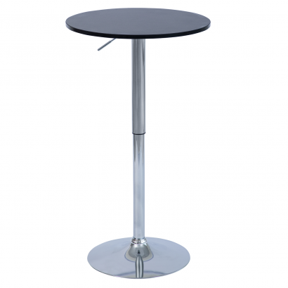 Bárasztal. magasság állítással. króm/ fekete. átmérő 60 cm. BRANY 3 NEW