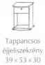 Tappancsos 1 fiókos fenyő éjjeliszekrény