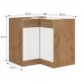 Konyhaszekrény VEGA 90X90 DN 1F BB sarok elem 83