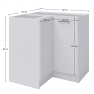 alsó sarokszekrény, fehér, FABIANA S - 90N alsó sarokszekrény, fehér, FABIANA S - 90N