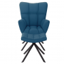 Dizájnos forgó fotel lábtartóval, petróleum zöld/fekete, KOMODO TYP 2
