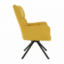 Dizájnos forgó fotel, sárga/fekete, KOMODO