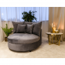 Kerek fotel, Velvet szövet szürke, SALOTO
