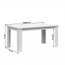 Szétnyitható étkezőasztal, fehér, 160-200x91 cm, ARYAN